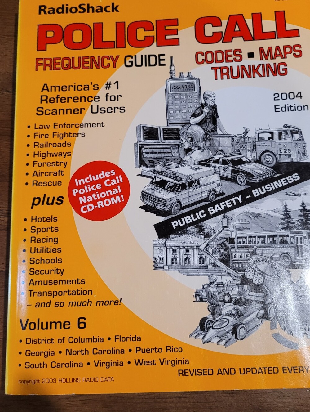 RadioShack Police Call Frequency Guide - Yellow/Red Cover. 2004 Edition
